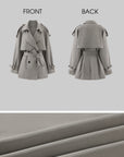 WARDEN EDGE Trench-coat court surdimensionné avec ceinture