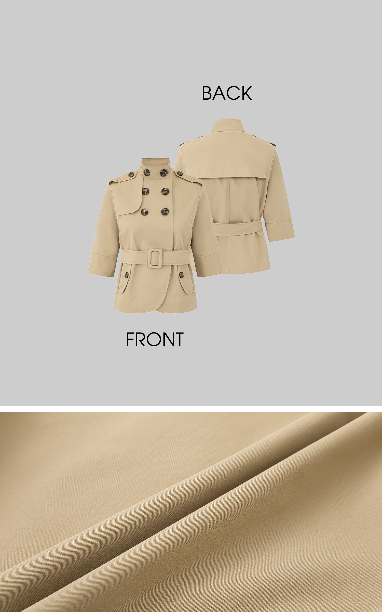 IAMXIAA Veste courte croisée à ceinture