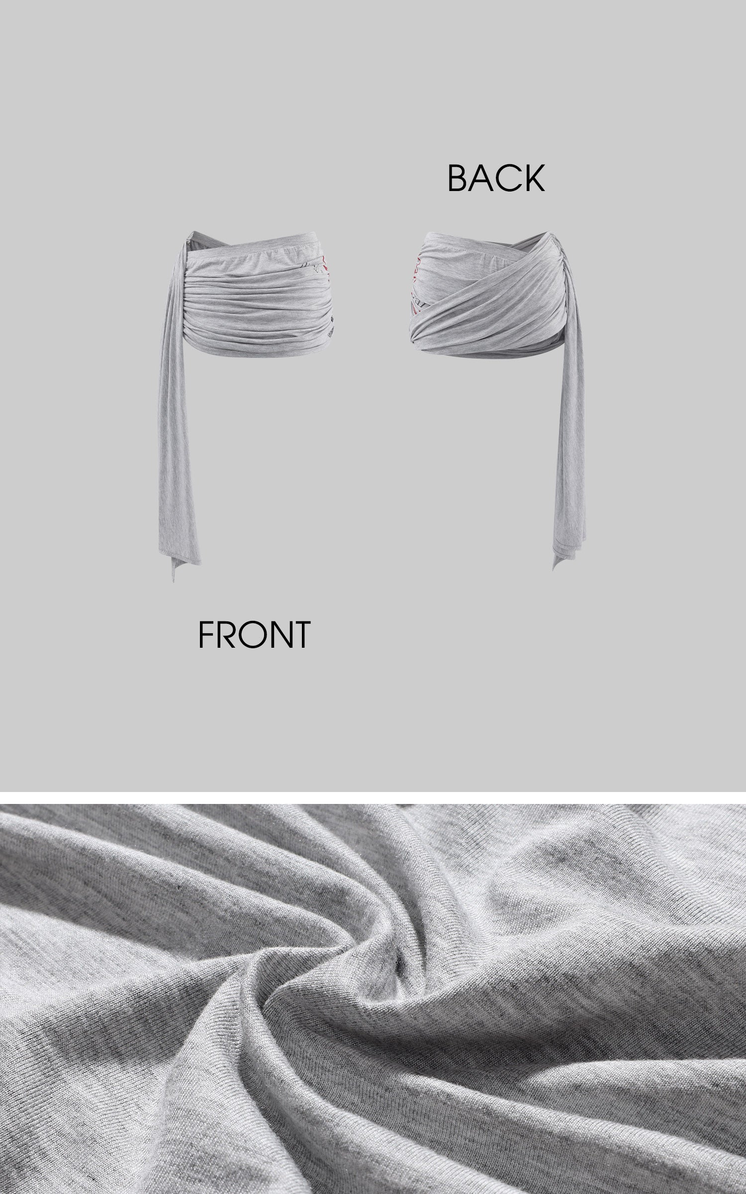 Rase le sol Denim Shorts with Draped Graphic Hem Extender