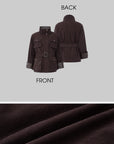 IAMXIAA Belted Utility Jacket with Stand Collar and Multi-Pocket Details