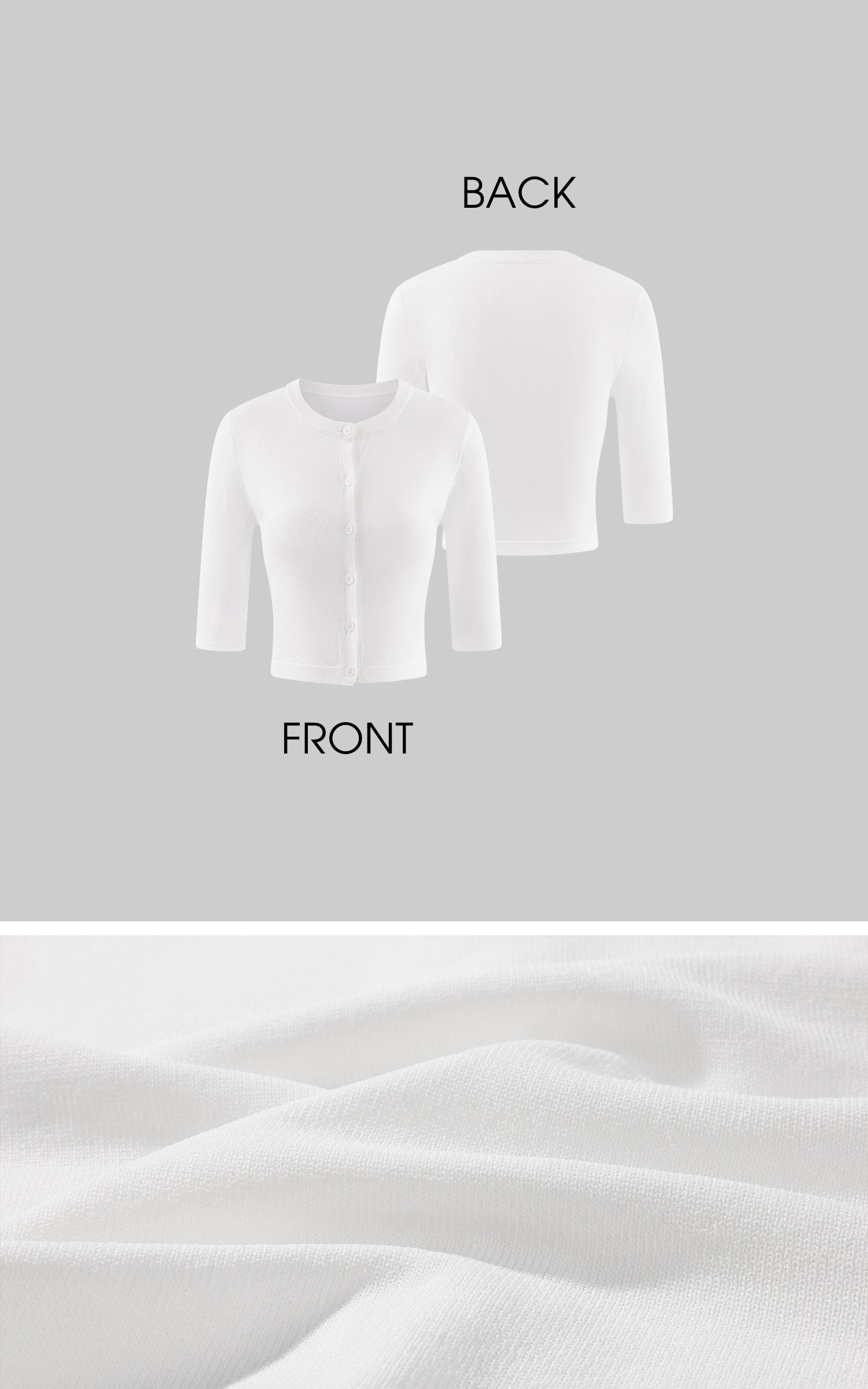 0122stepll White Cropped Knit Cardigan