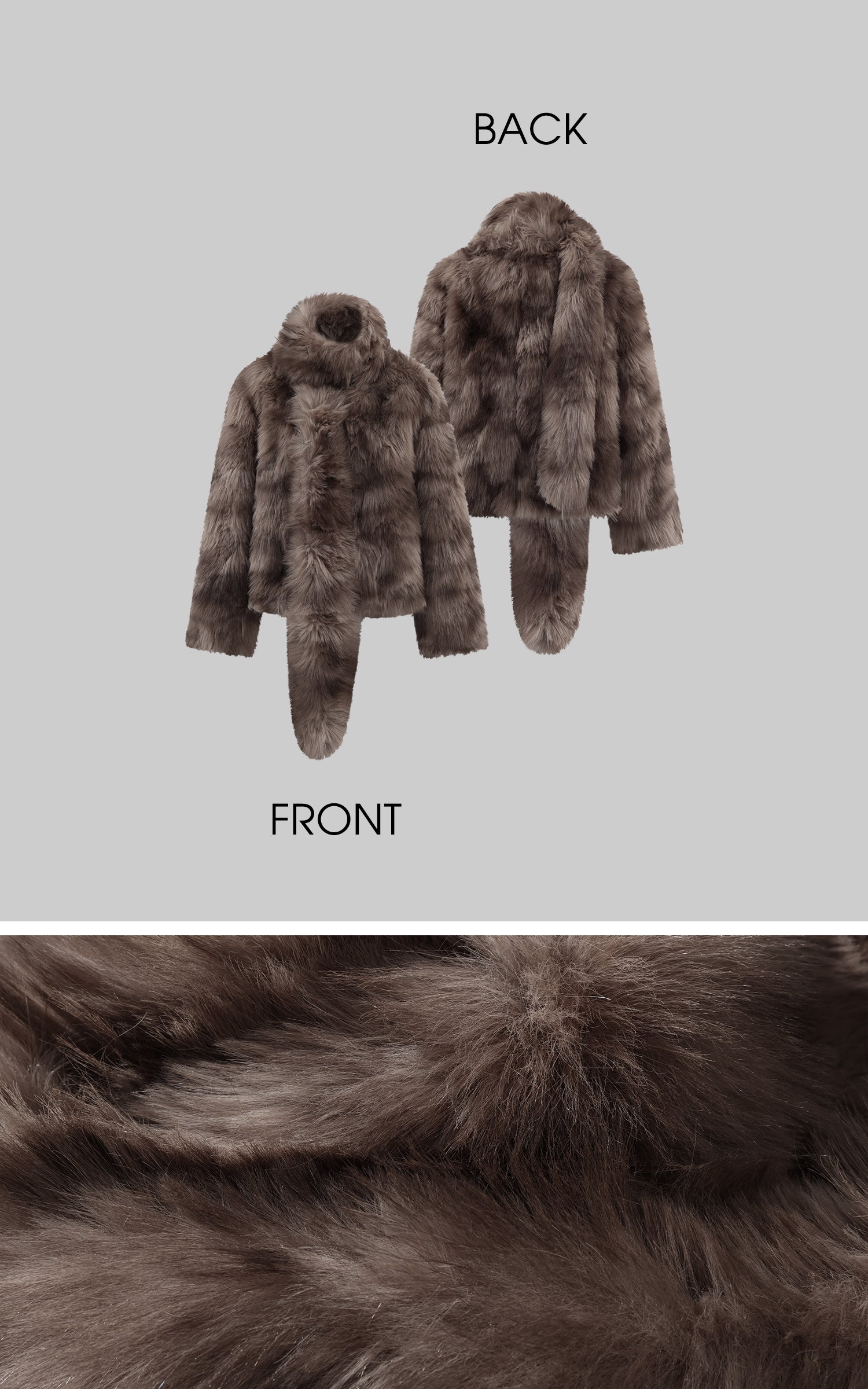 ROVENTE Faux Fur Jacket with Scarf Detail