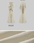 Rase le sol Knotted Detail Flared Casual Pants