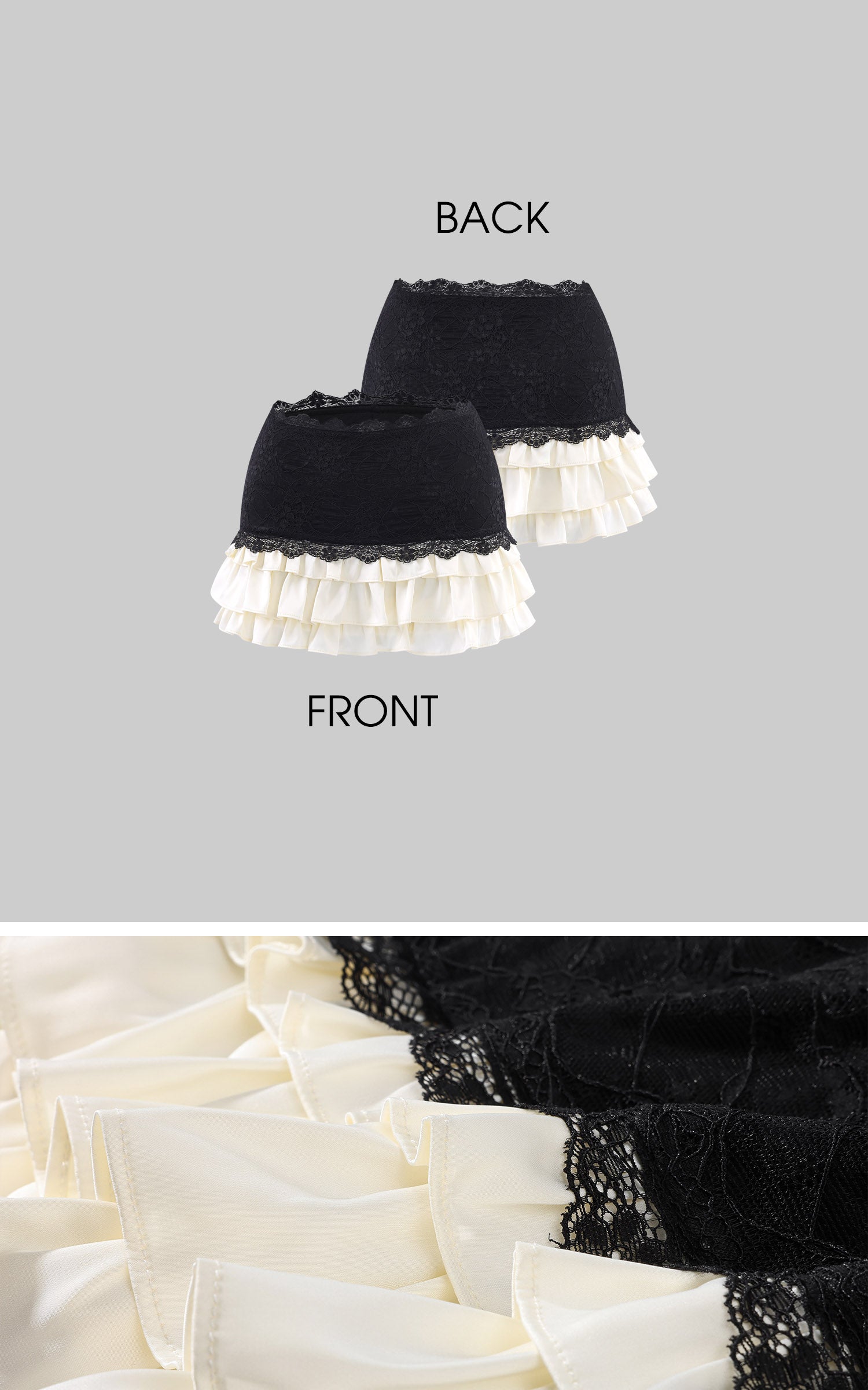 Rase le sol Lace Trim Rose Camisole &amp; Tiered Mini Skirt Set