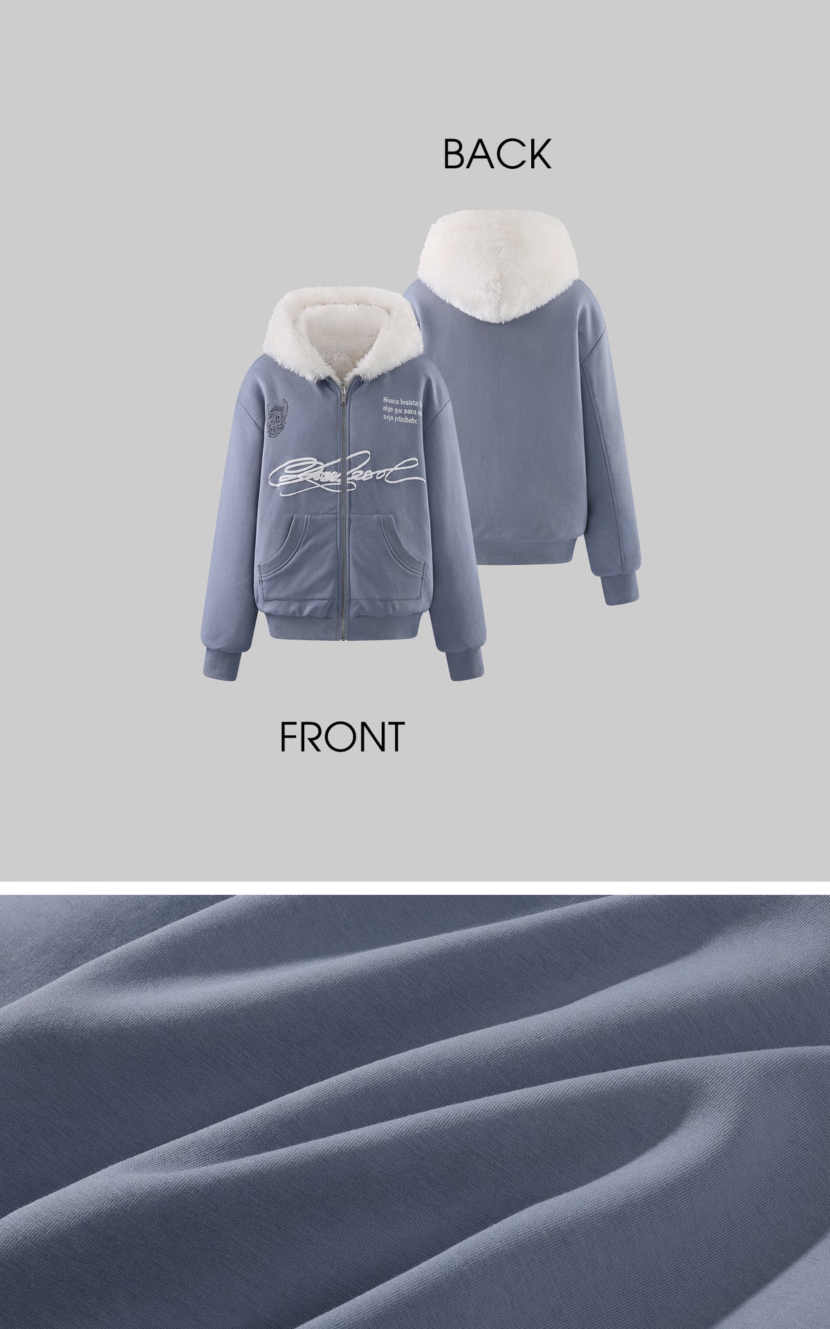 Rase le sol Reversible Faux Fur Hooded Zip Jacket