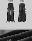 Rase le sol Deconstructed Cargo Pants with Strap Detailing - PINKPARKS
