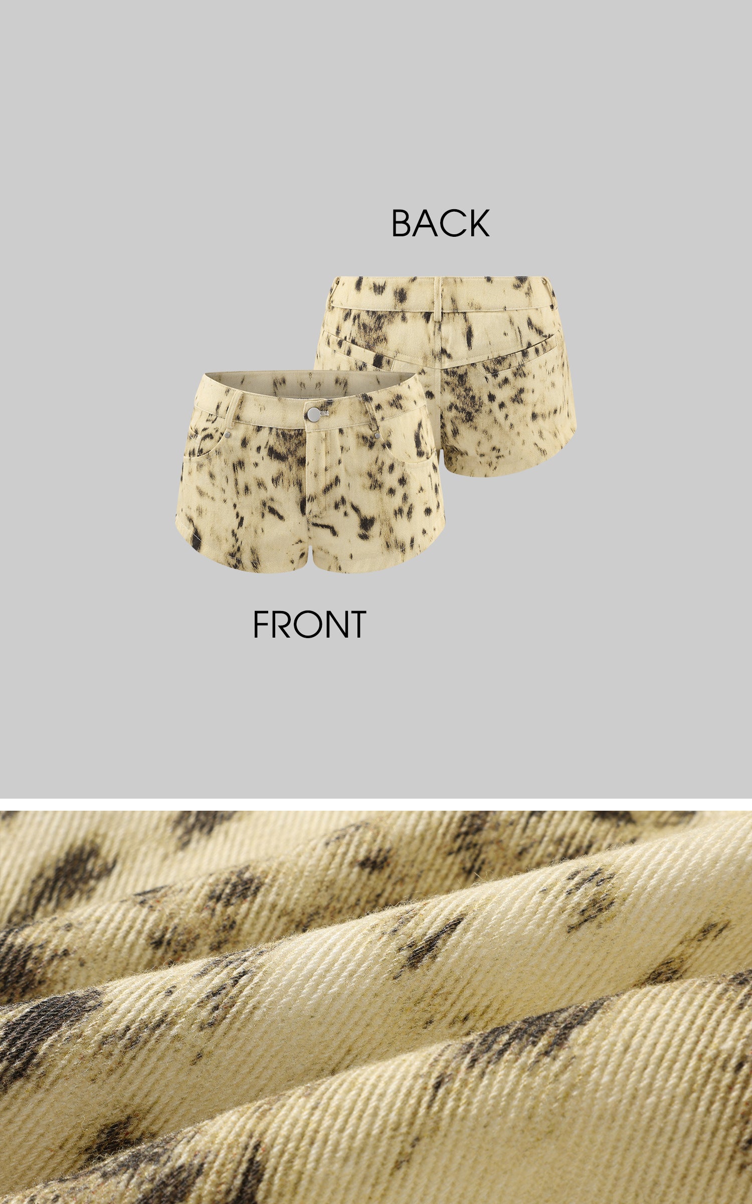 Rase le sol Leopard Print Denim Micro Shorts