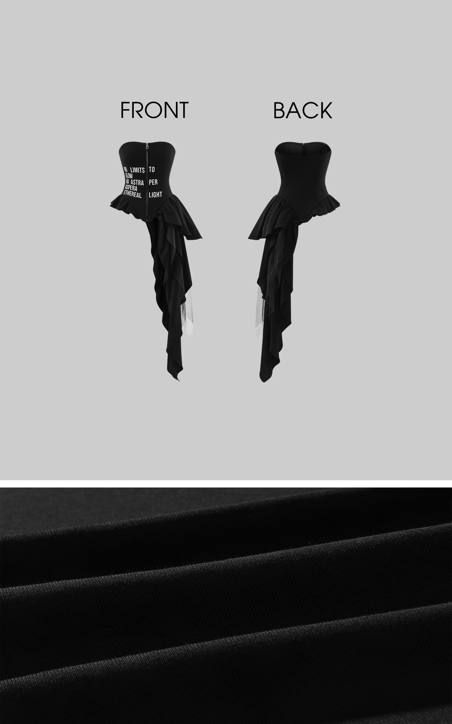 WARDEN EDGE Asymmetrical Graphic Corset Top
