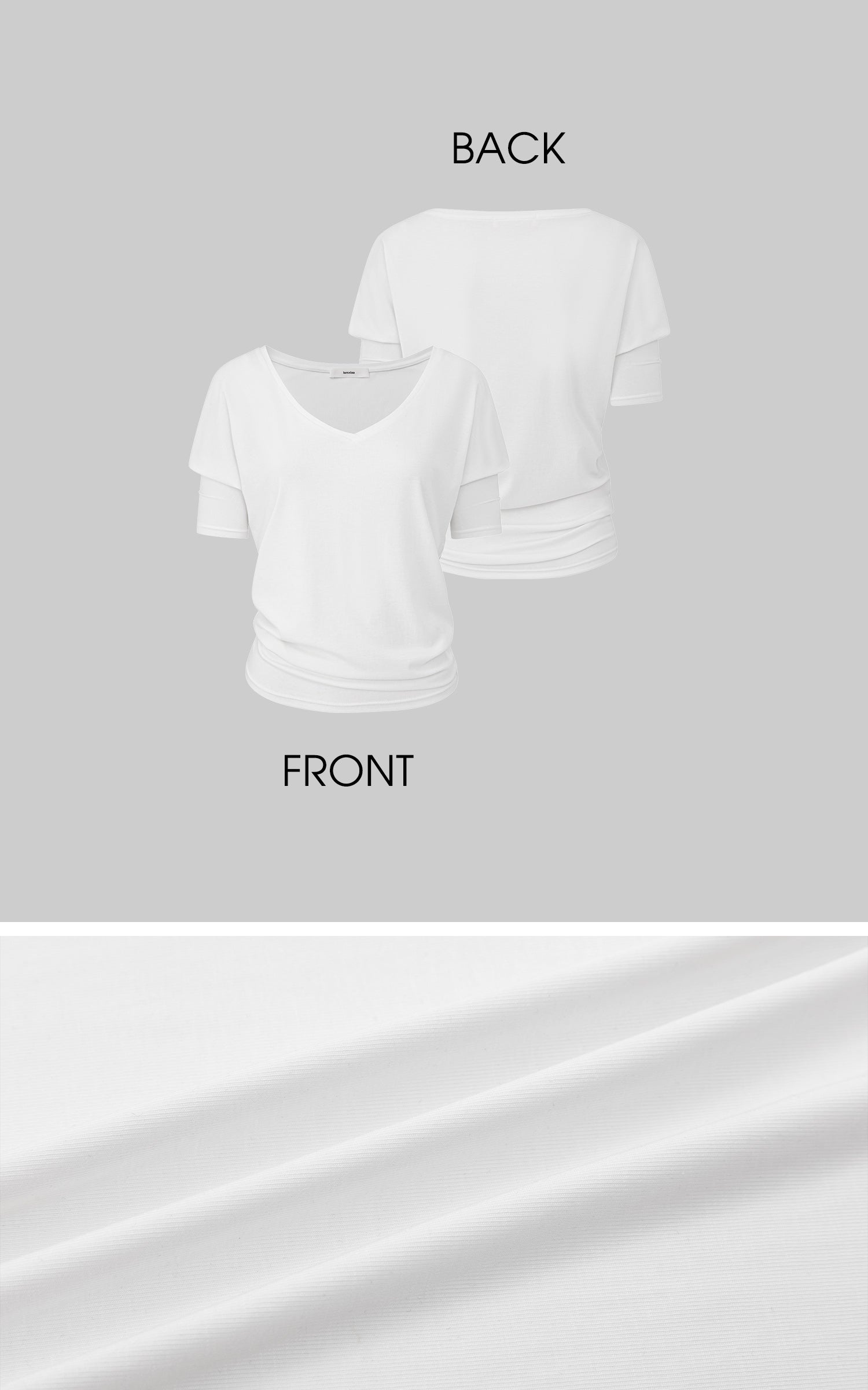 IAMXIAA Off-Shoulder Layered Effect Tee Short Sleeve Casual Loose Fit Top
