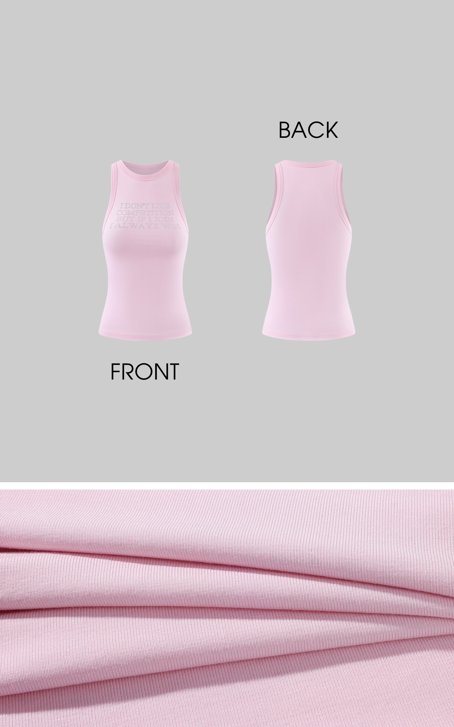 ROVENTE Crystal Slogan Racer Tank