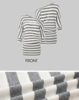 IAMXIAA Striped Off-Shoulder Mini Dress with Statement Print