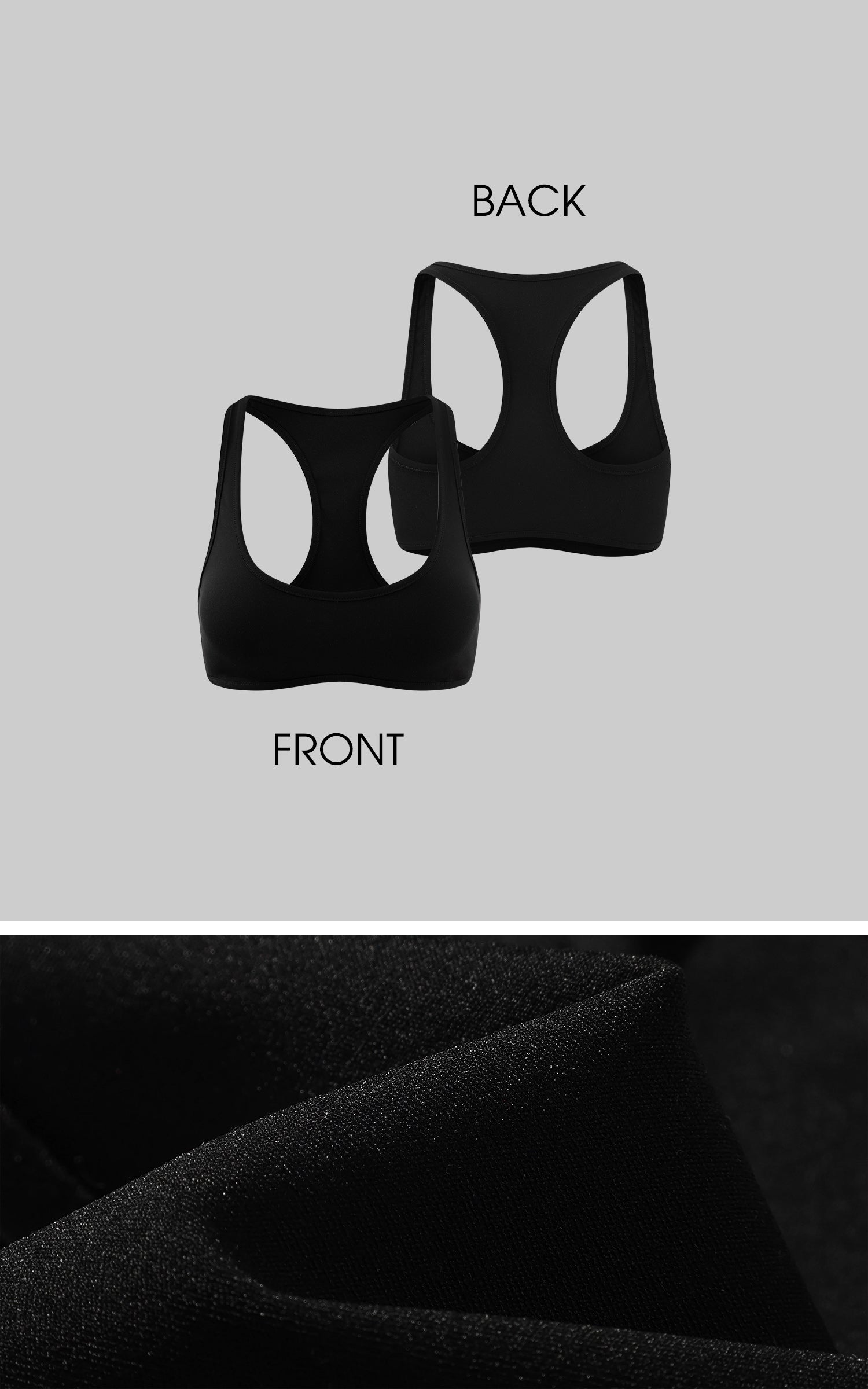 Rase le sol 긴팔 상의, 레이서백 브라, 미니 쇼츠 3피스 세트