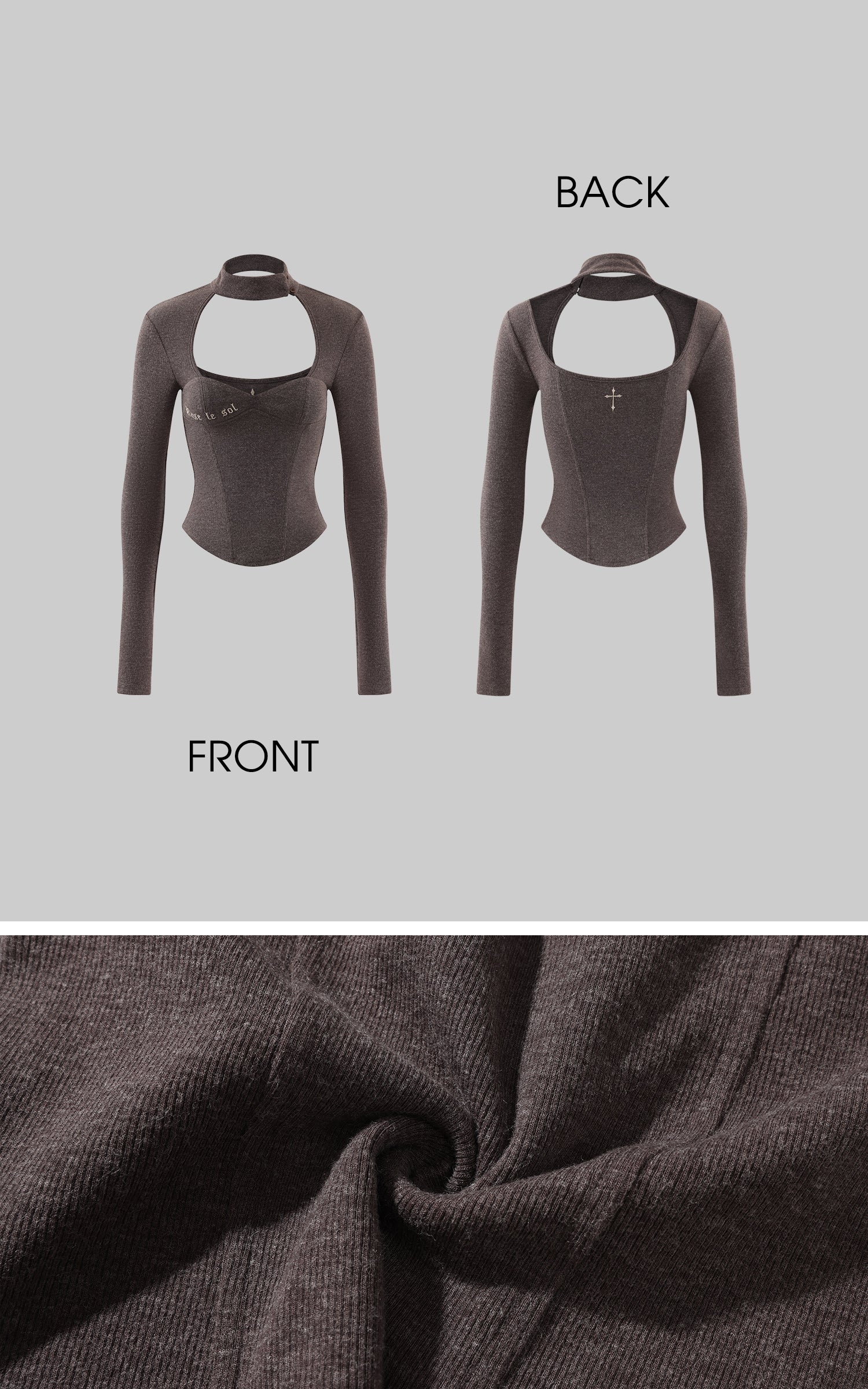 Rase le sol Asymmetric Cutout Ribbed Knit Top