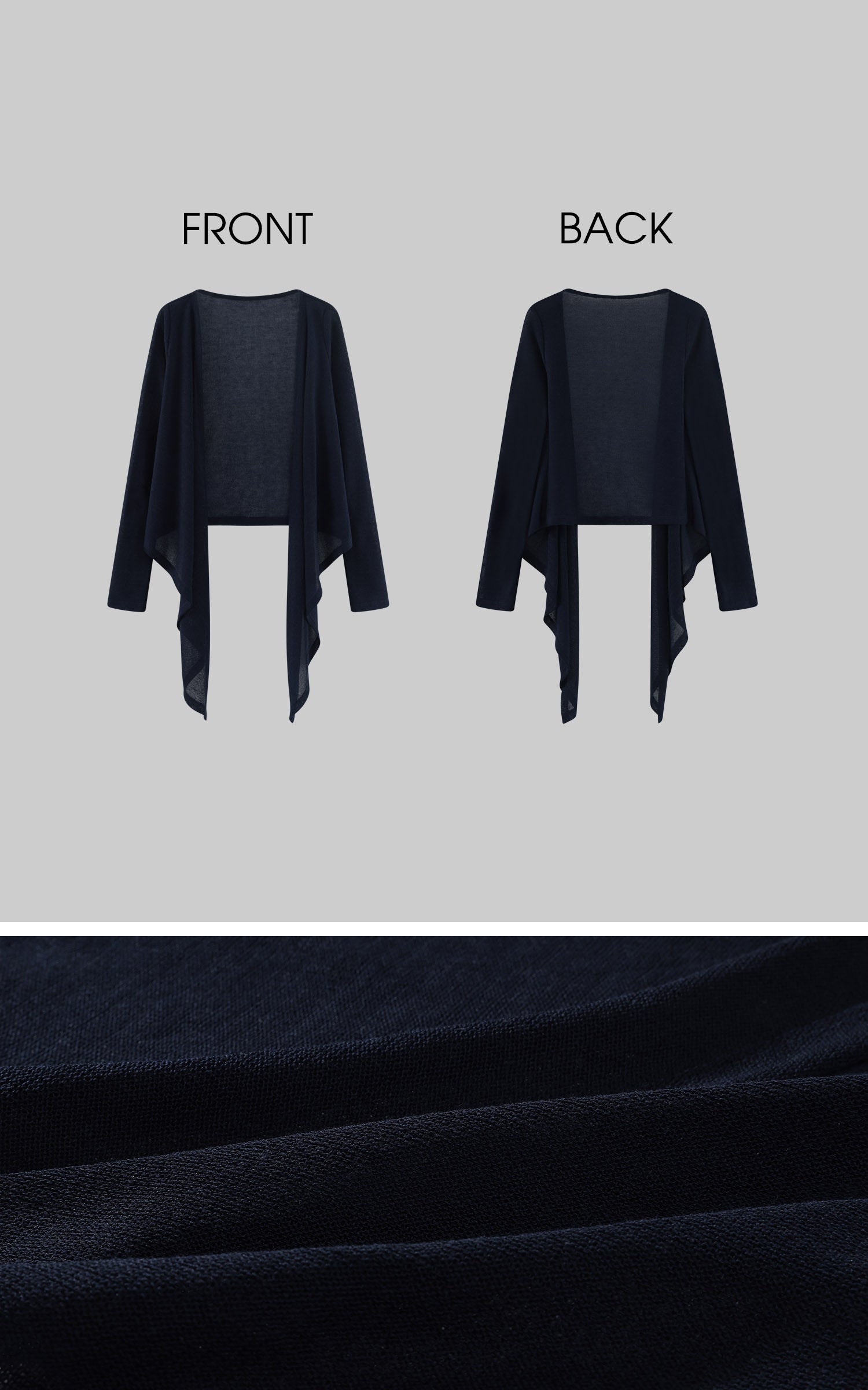 Hydrae Cardigan long asymétrique en maille transparente à devant ouvert