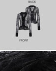 0122stepll Sheer Ruffle Lace Top & Draped Lace Skirt Set
