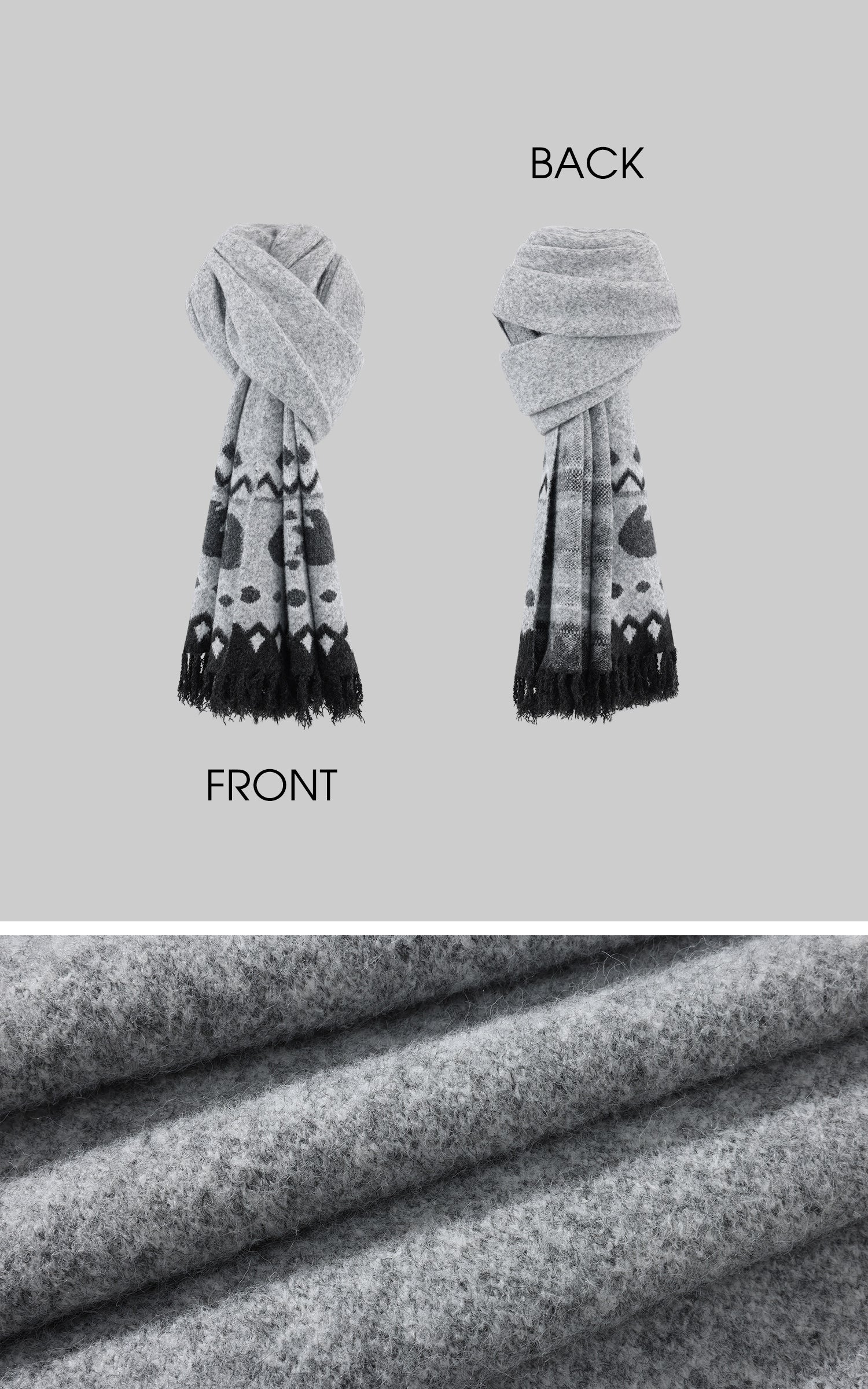 WARDEN EDGE 폴라 자카드 니트 스웨터 &amp; 스카프 세트