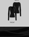 Rase le sol Hooded Cowl-Neck Button-Detail Long-Sleeve T-Shirt
