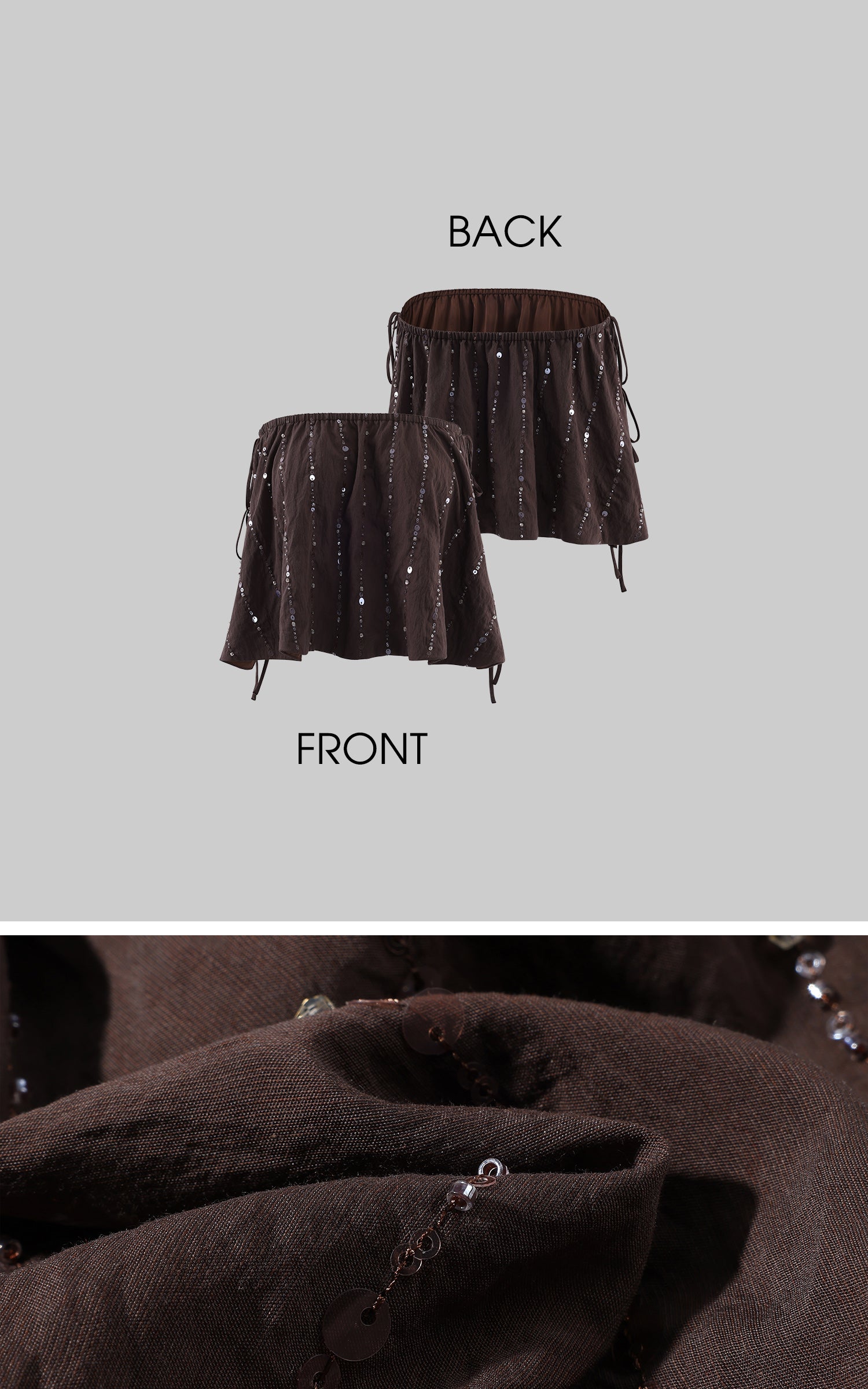 ROVENTE Sequin Bandeau Crop Top