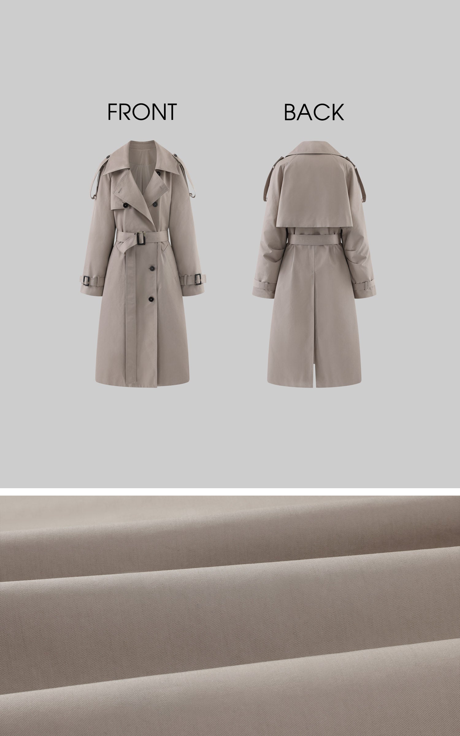WARDEN EDGE Trench-coat ceinturé à rabat tempête oversize