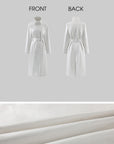 Hydrae Ivory High-Neck Belted Longline Trench Coat with Sculpted Raglan Seams