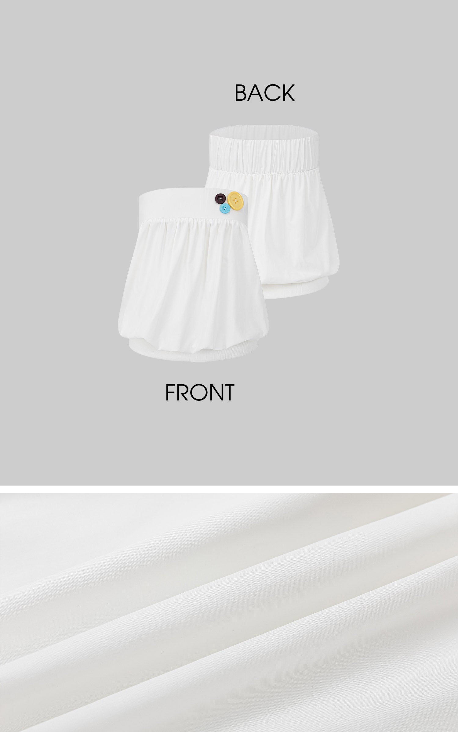 IAMXIAA Button Detail Bubble Tube Top