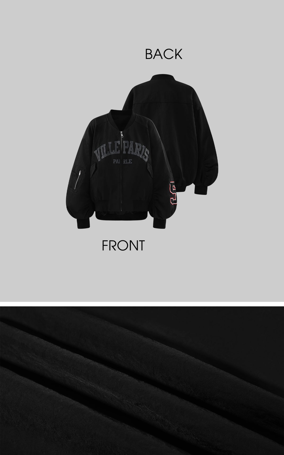 WARDEN EDGE Blouson Bombardier Oversize à Motif Varsity