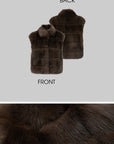 IAMXIAA Chocolate Brown Oversized Collar Fox Fur Sleeveless Vest