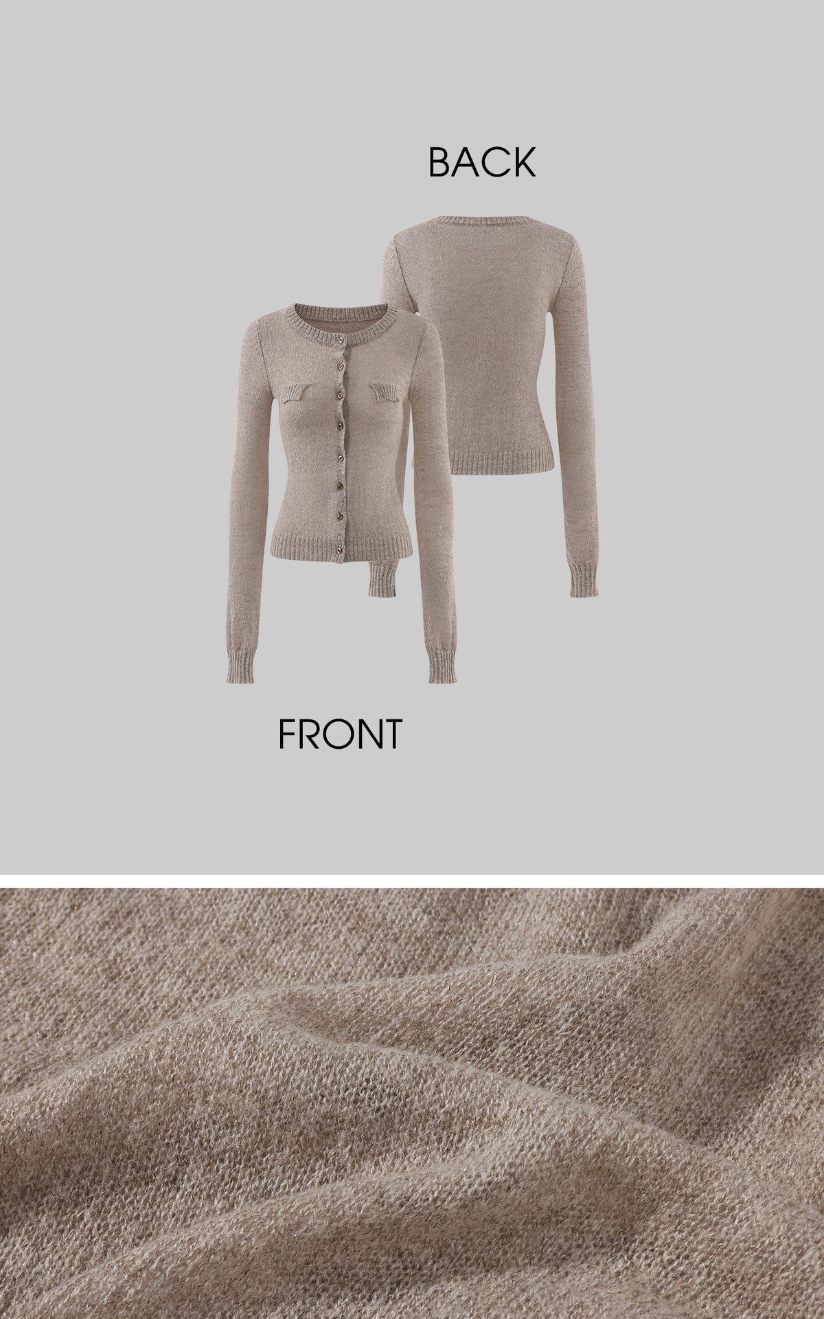 Rase le sol Fitted Button-Up Knit Cardigan