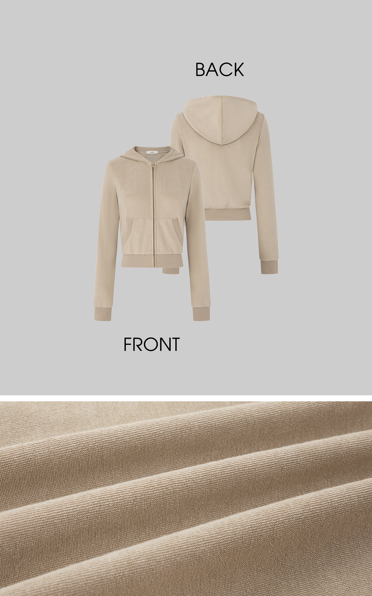 IAMXIAA Velour Zip Hoodie and Wide-Leg Pants Set