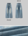 WARDEN EDGE Crystal Embellished Wide-Leg Denim Pants