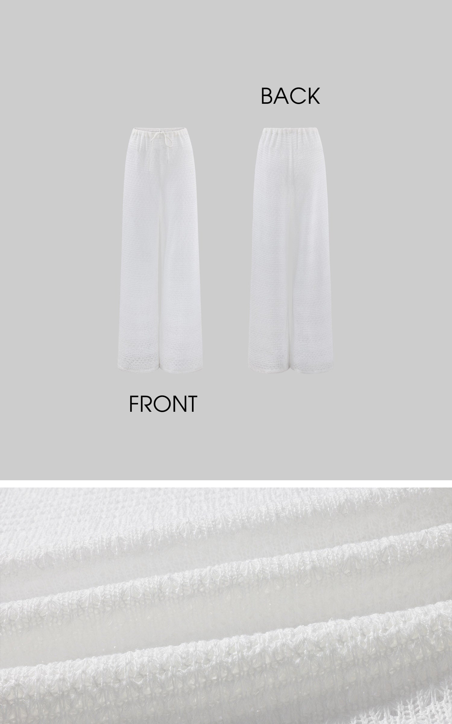 0122stepll Sheer Knit Drawstring Wide-Leg Pants