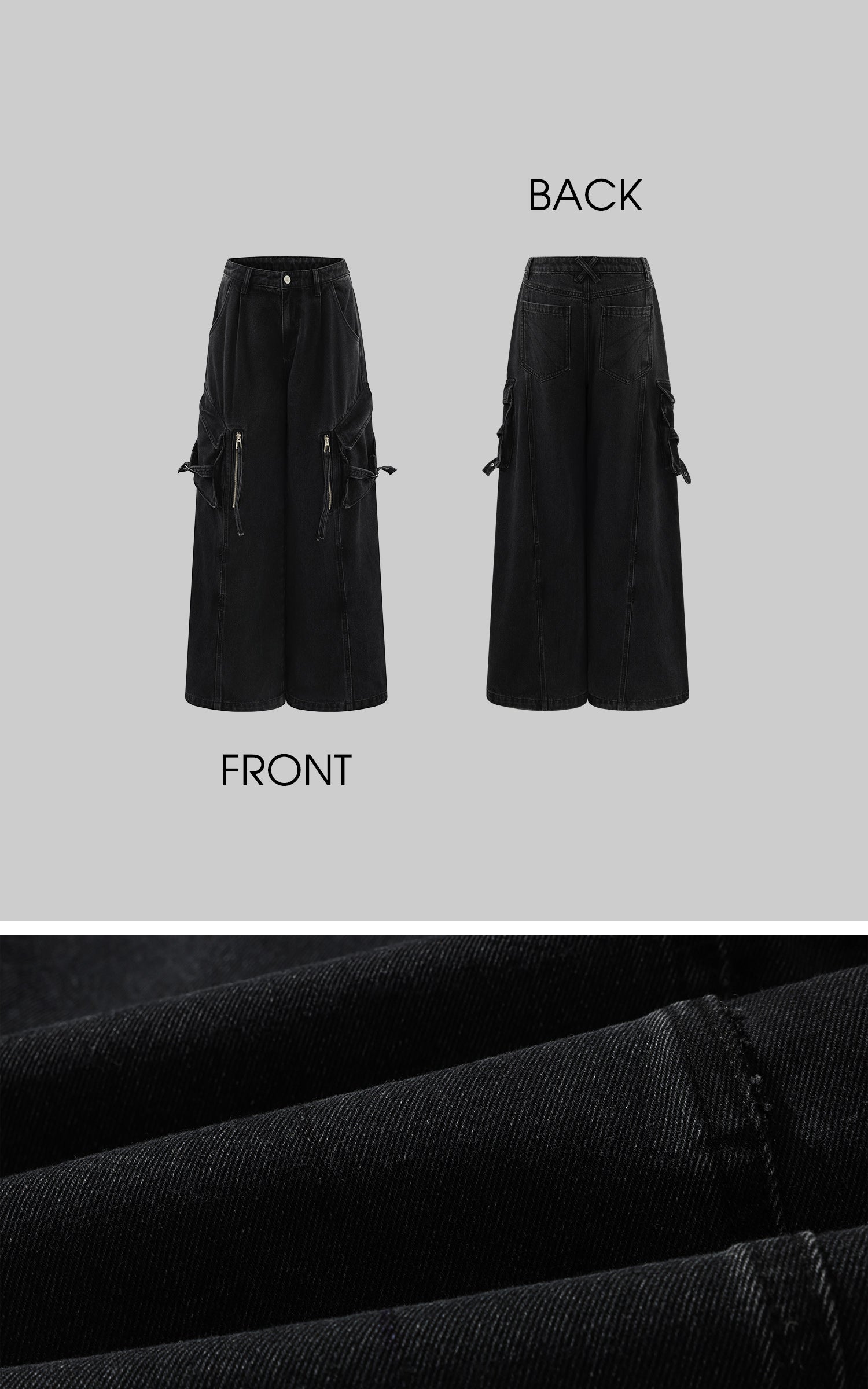 Rase le sol Deconstructed Zip-Detailed Wide-Leg Trousers