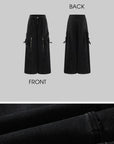 Rase le sol Deconstructed Zip-Detailed Wide-Leg Trousers