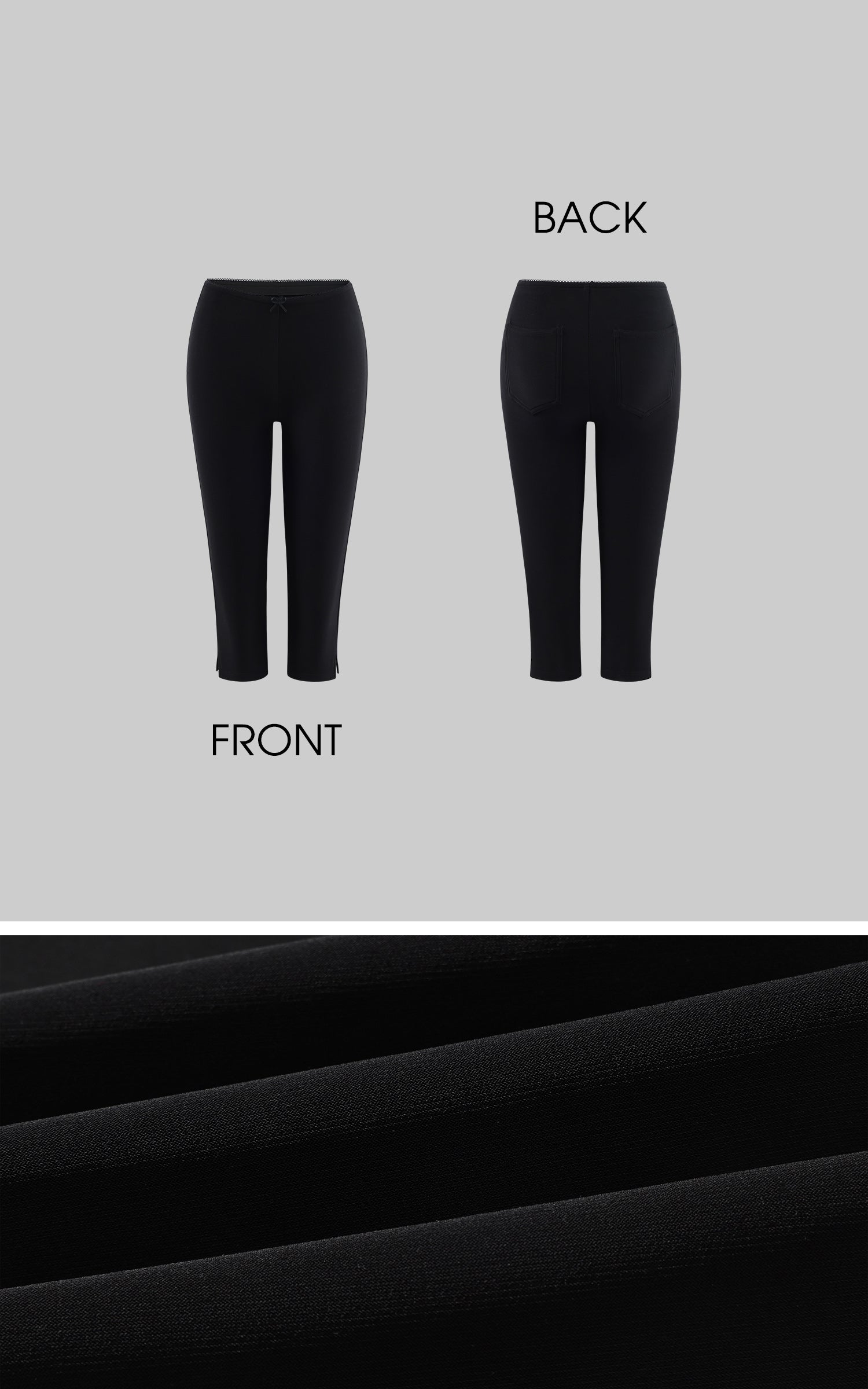 ROVENTE 딥 V 드레이프 긴팔 티셔츠와 슬림 크롭 팬츠 세트