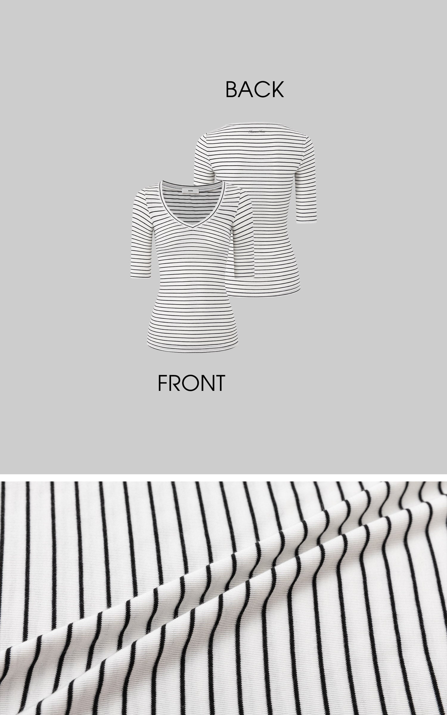 IAMXIAA Classic Wool Stretch V-Neck Slim Fit Half Sleeve Top