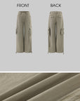 WARDEN EDGE Strap Detail Wide-Leg Cargo Pants