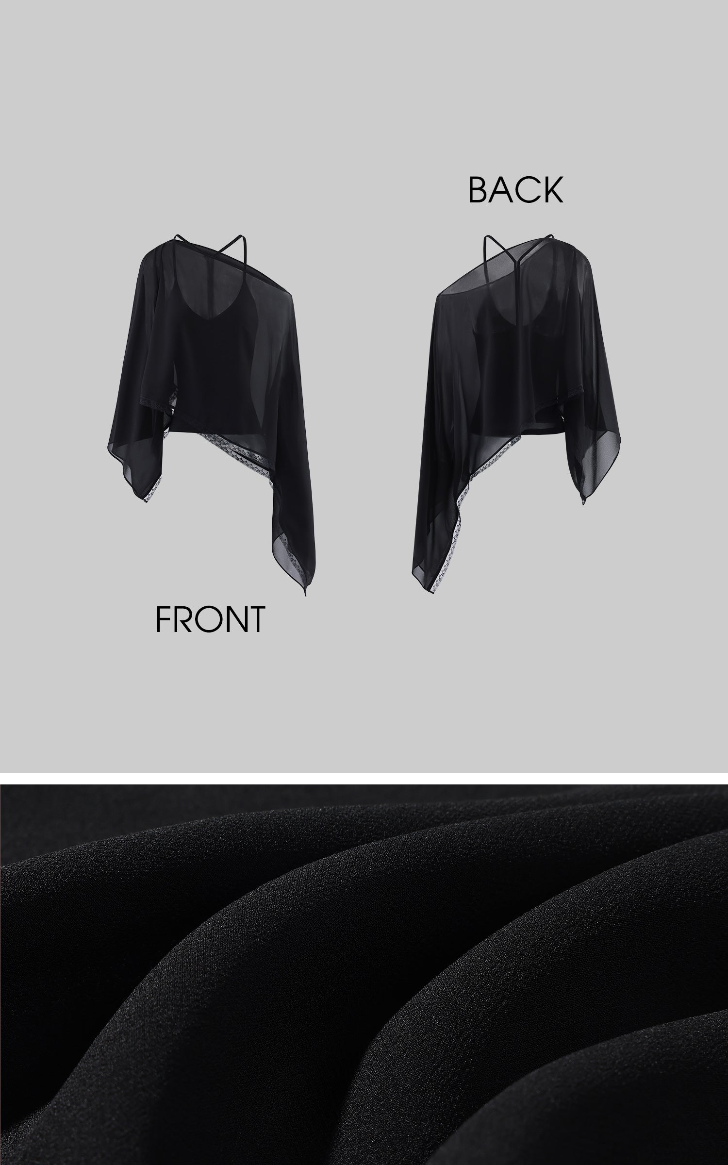 ROVENTE Sheer Draped Two-Piece Set Top and Skirt