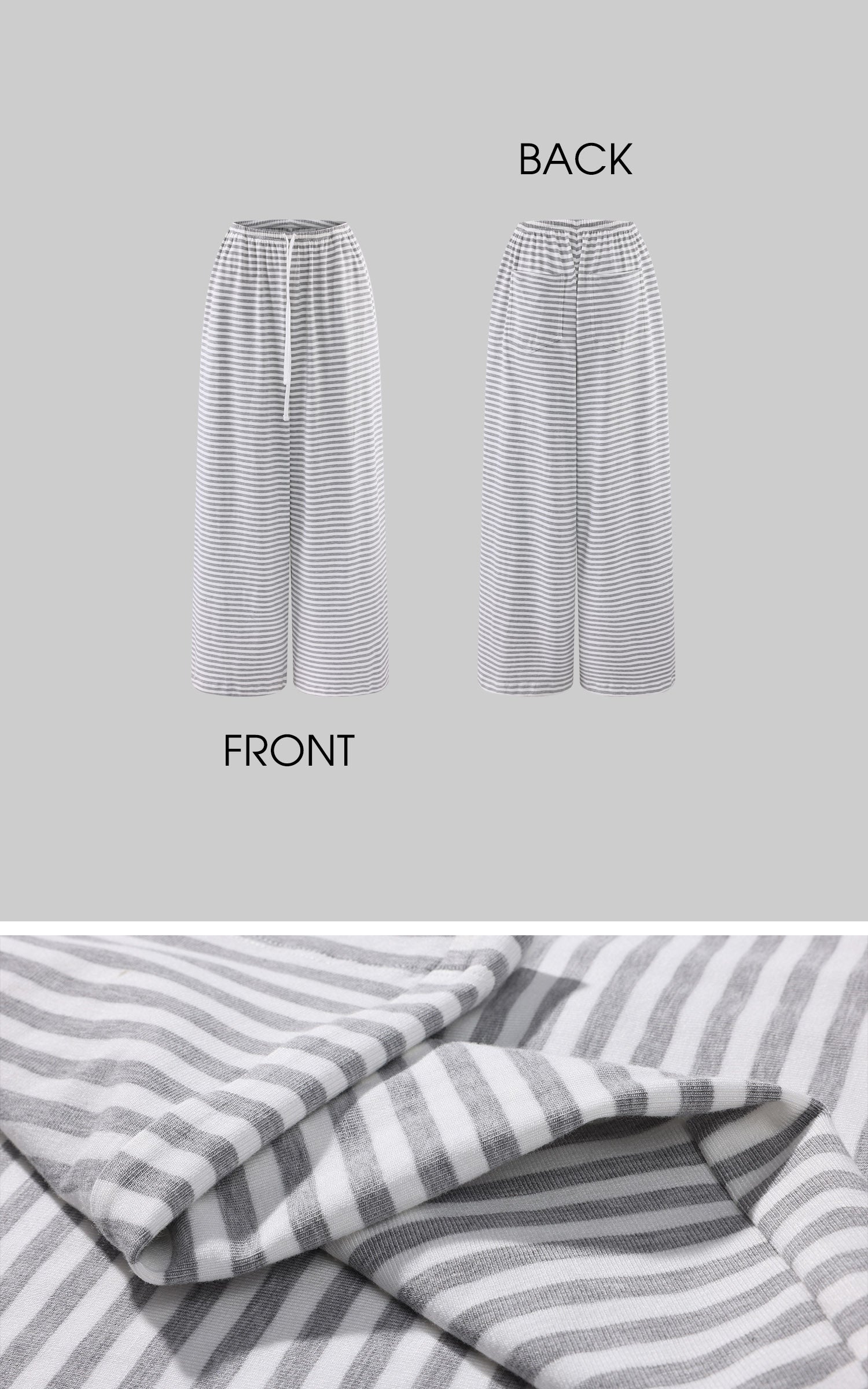 ROVENTE Striped Lounge Wide-Leg Pants