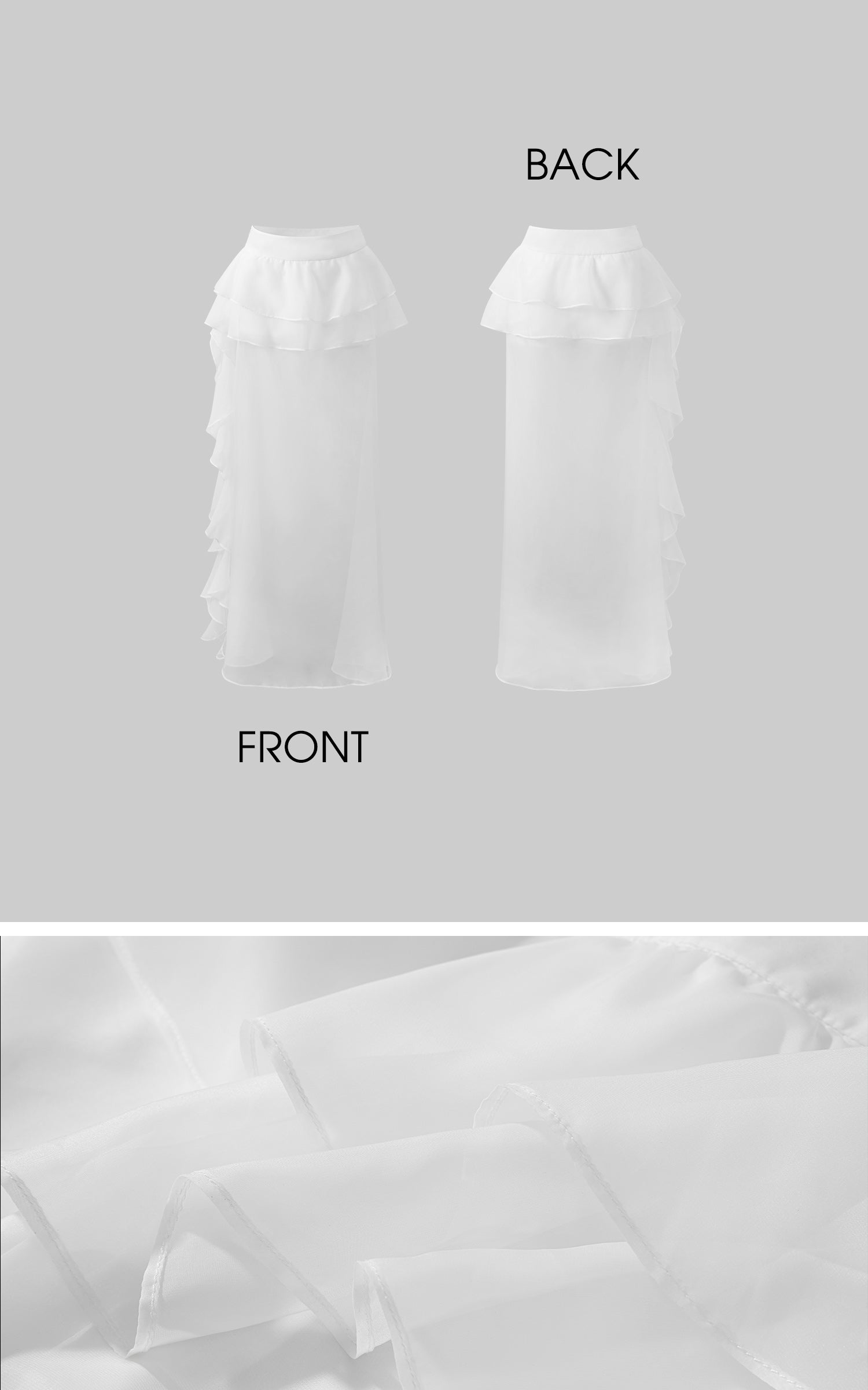 Rase le sol Layered Ruffle Sheer Skirt - PINKPARKS
