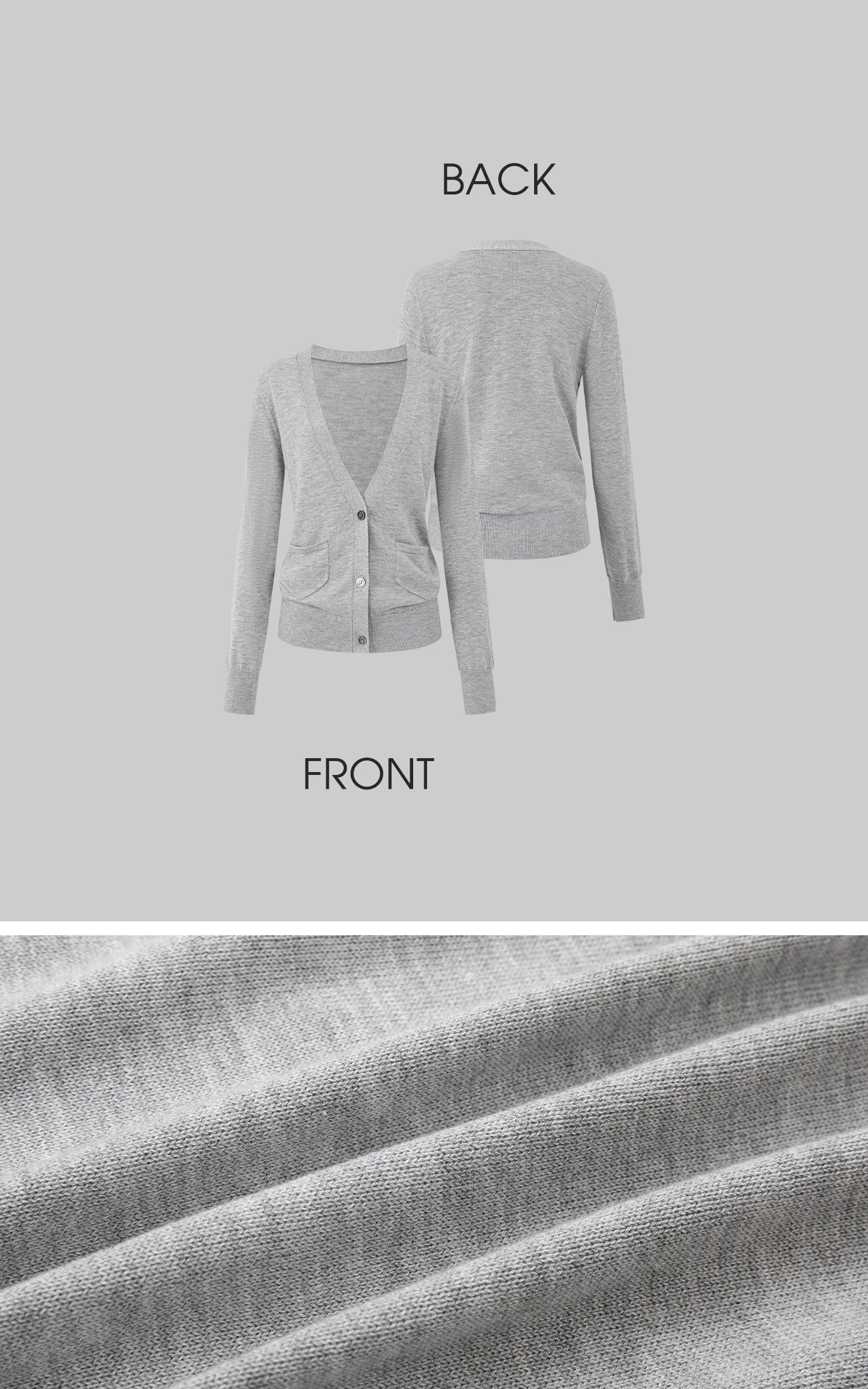 IAMXIAA Classic V-Neck Slim Knit Cardigan