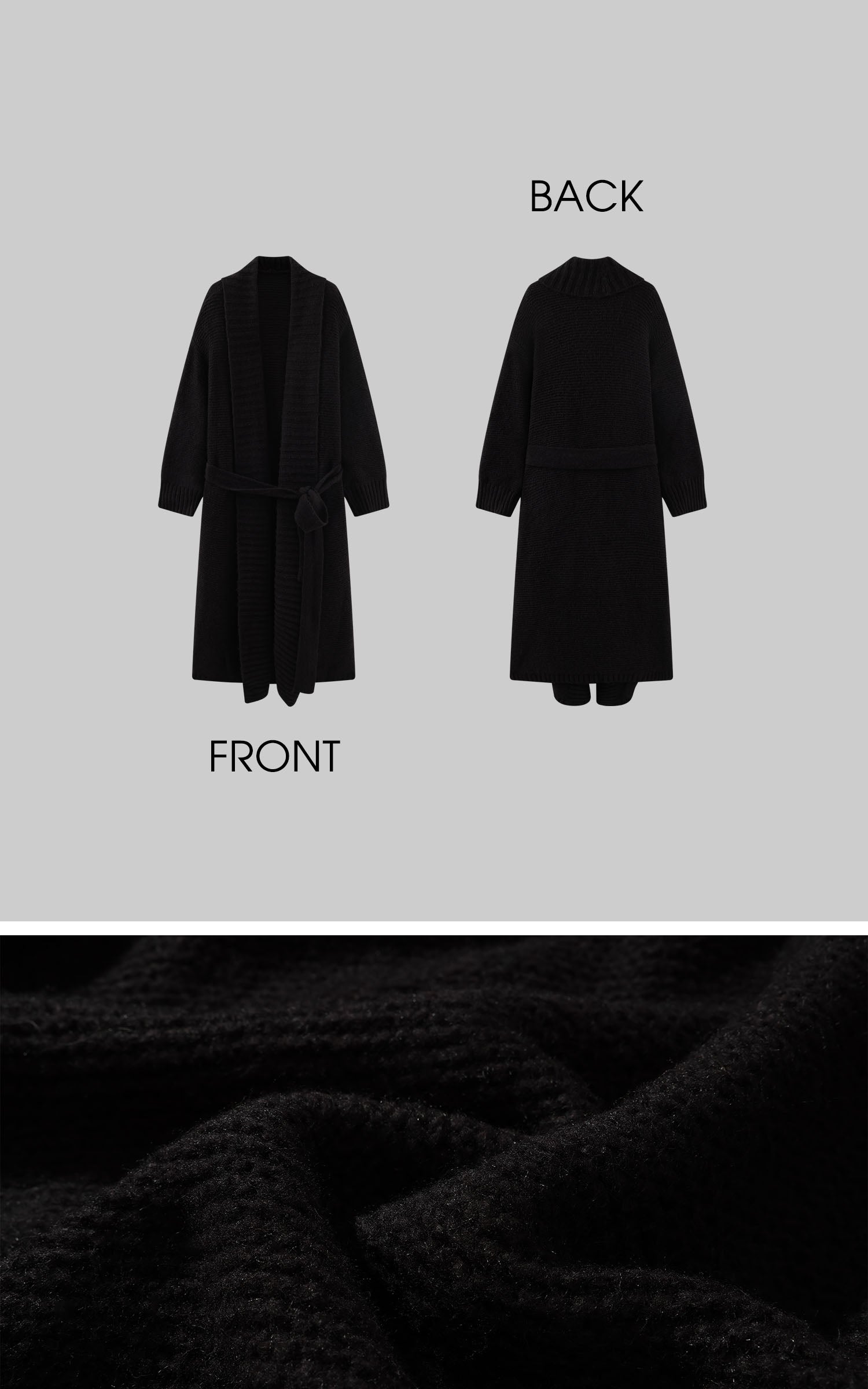 0122stepll Oversized Belted Knit Cardigan Coat