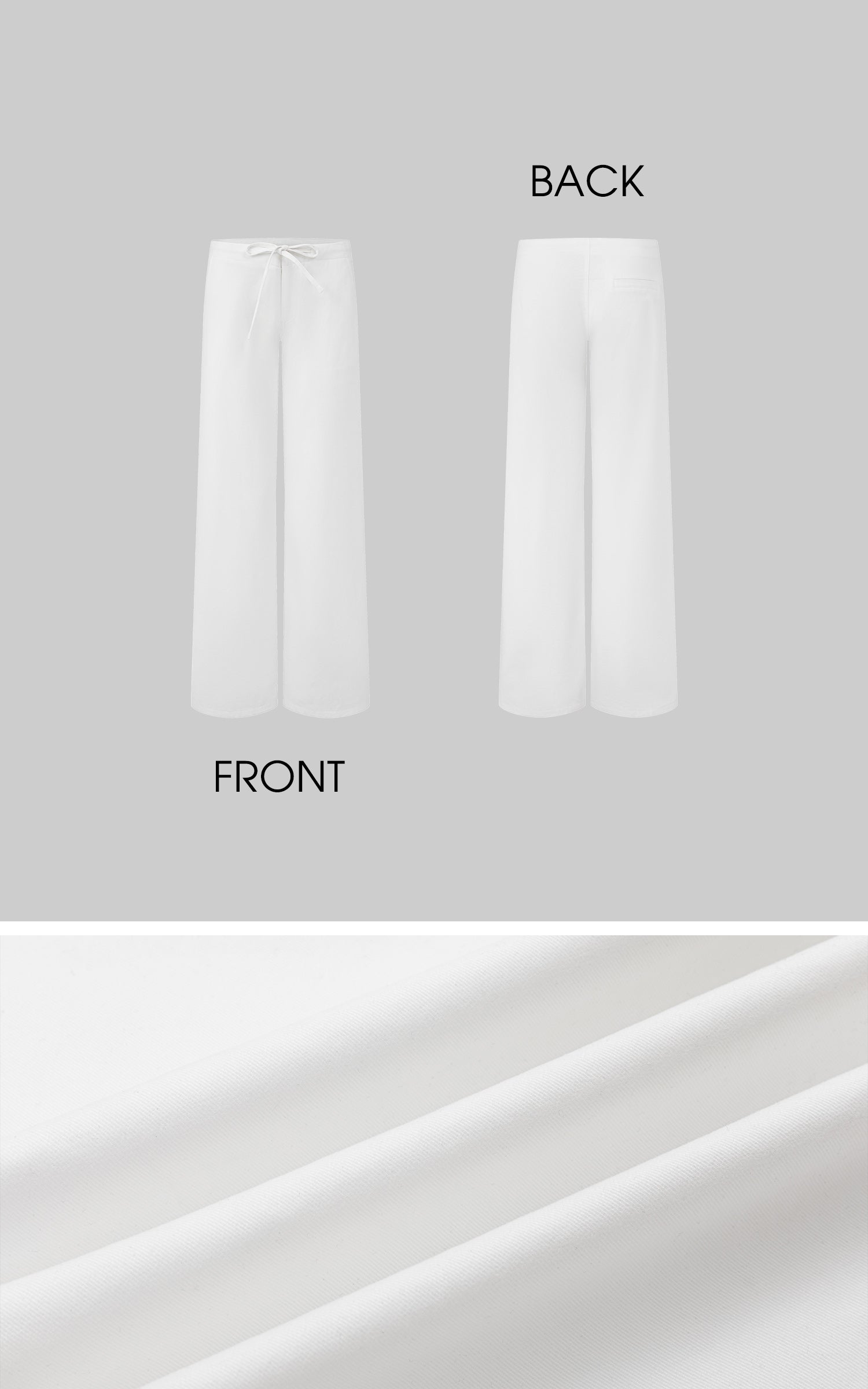 IAMXIAA Pantalon large à cordon taille basse