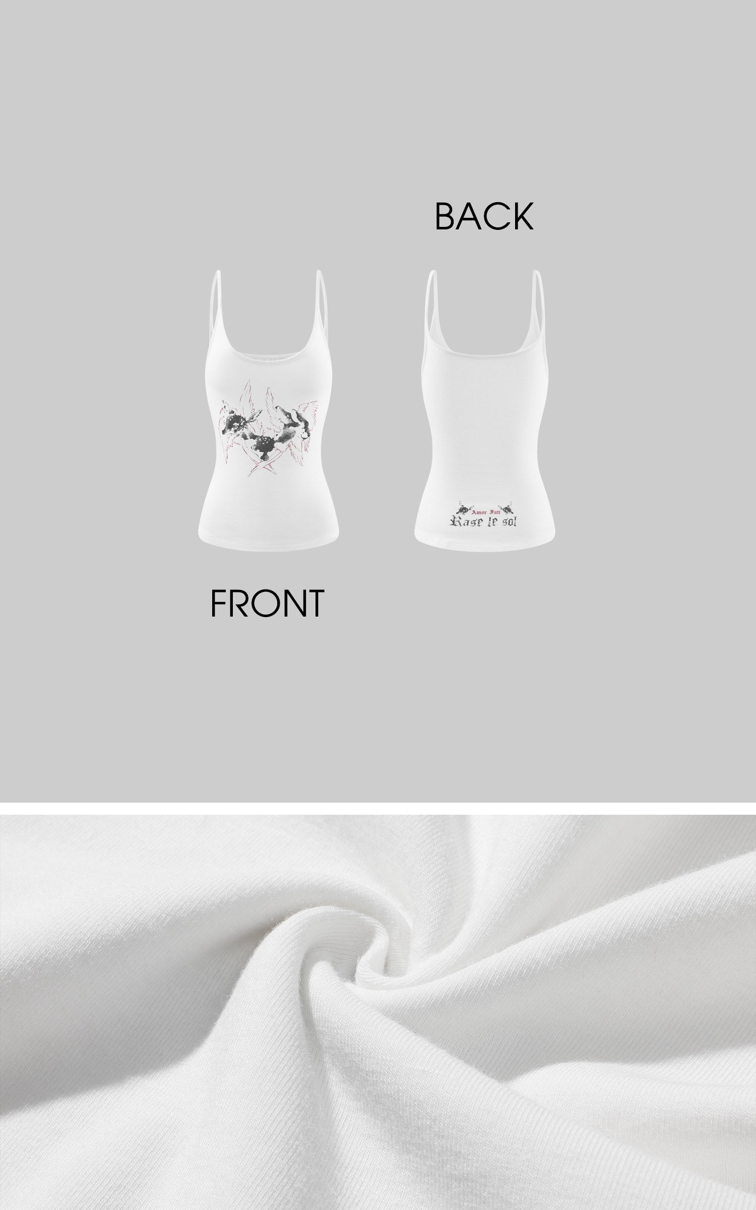 Rase le sol Angel Print Fitted Camisole Top