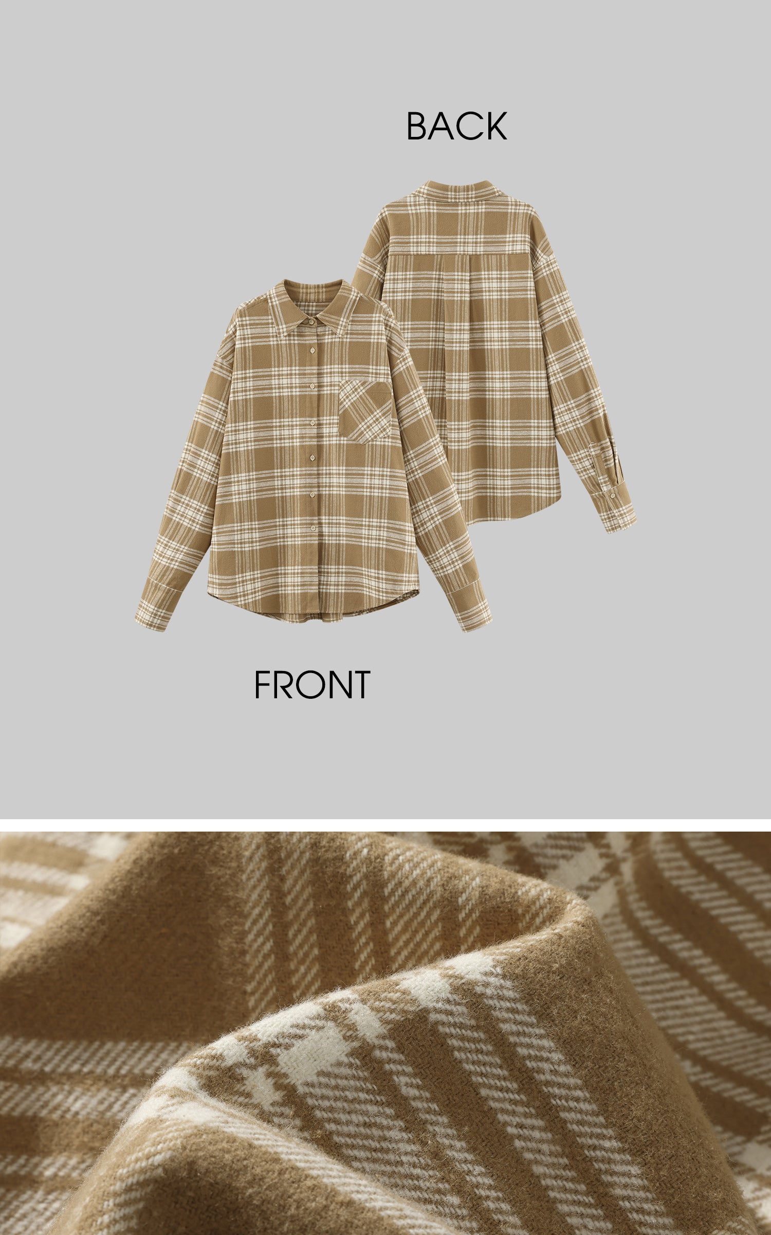 ROVENTE Checked Oversized Shirt &amp; Wide-Leg Pants Set
