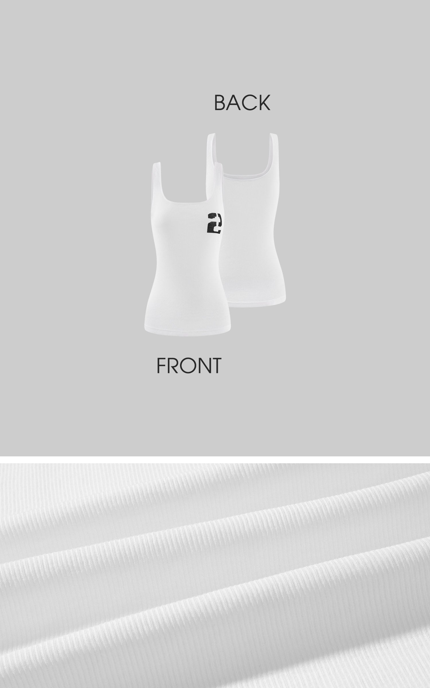 WARDEN EDGE Ribbed Asymmetric Tank Top with Numeric Print Slim Fit Camisole