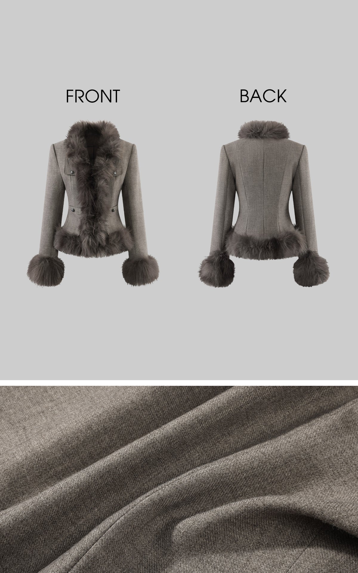 Hydrae Veste cintrée à taille sculptée et garniture en peluche