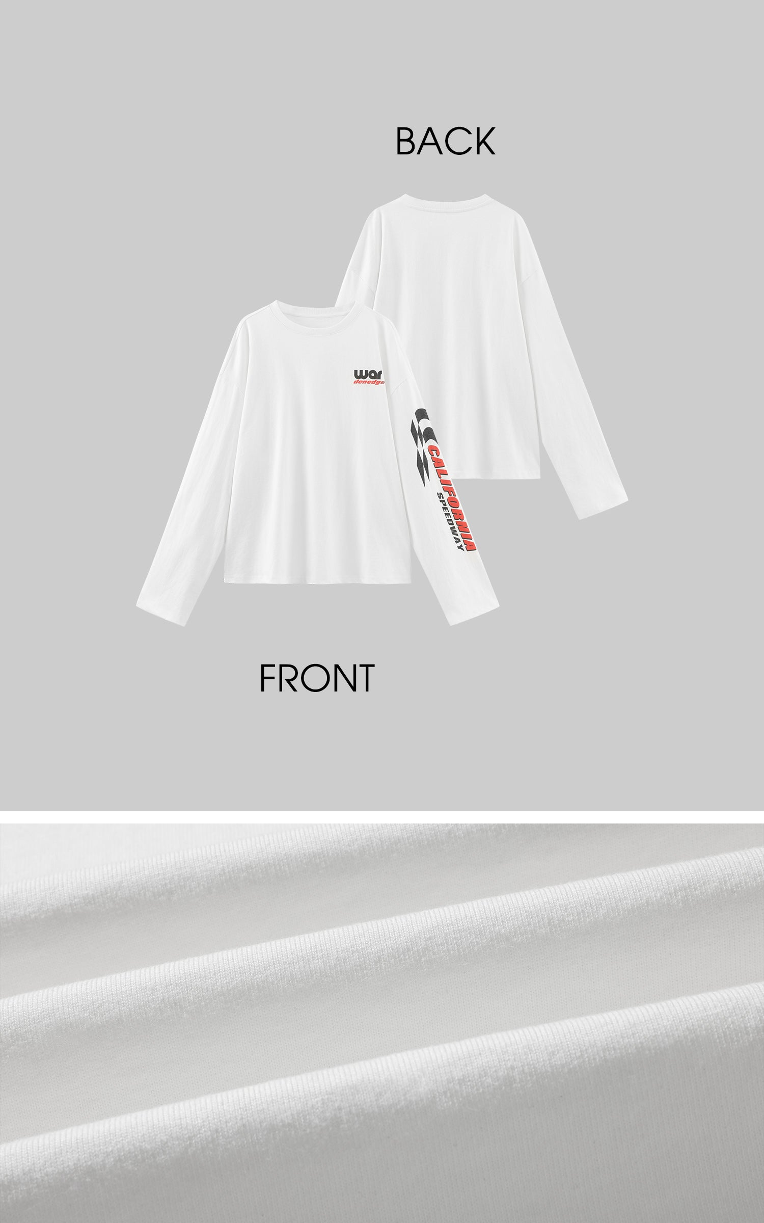 WARDEN EDGE Long Sleeve Graphic Tee with California Speedway Print