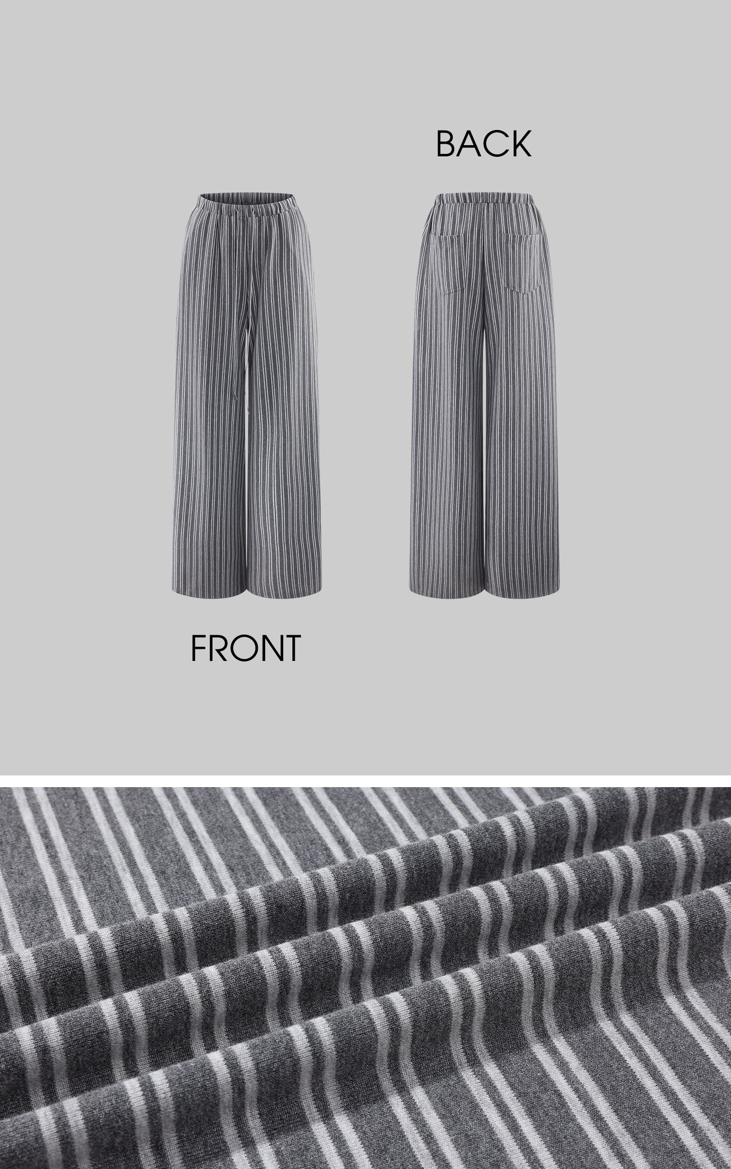 Rase le sol Striped Halter Bra and Relaxed Draped Lounge Pants Set