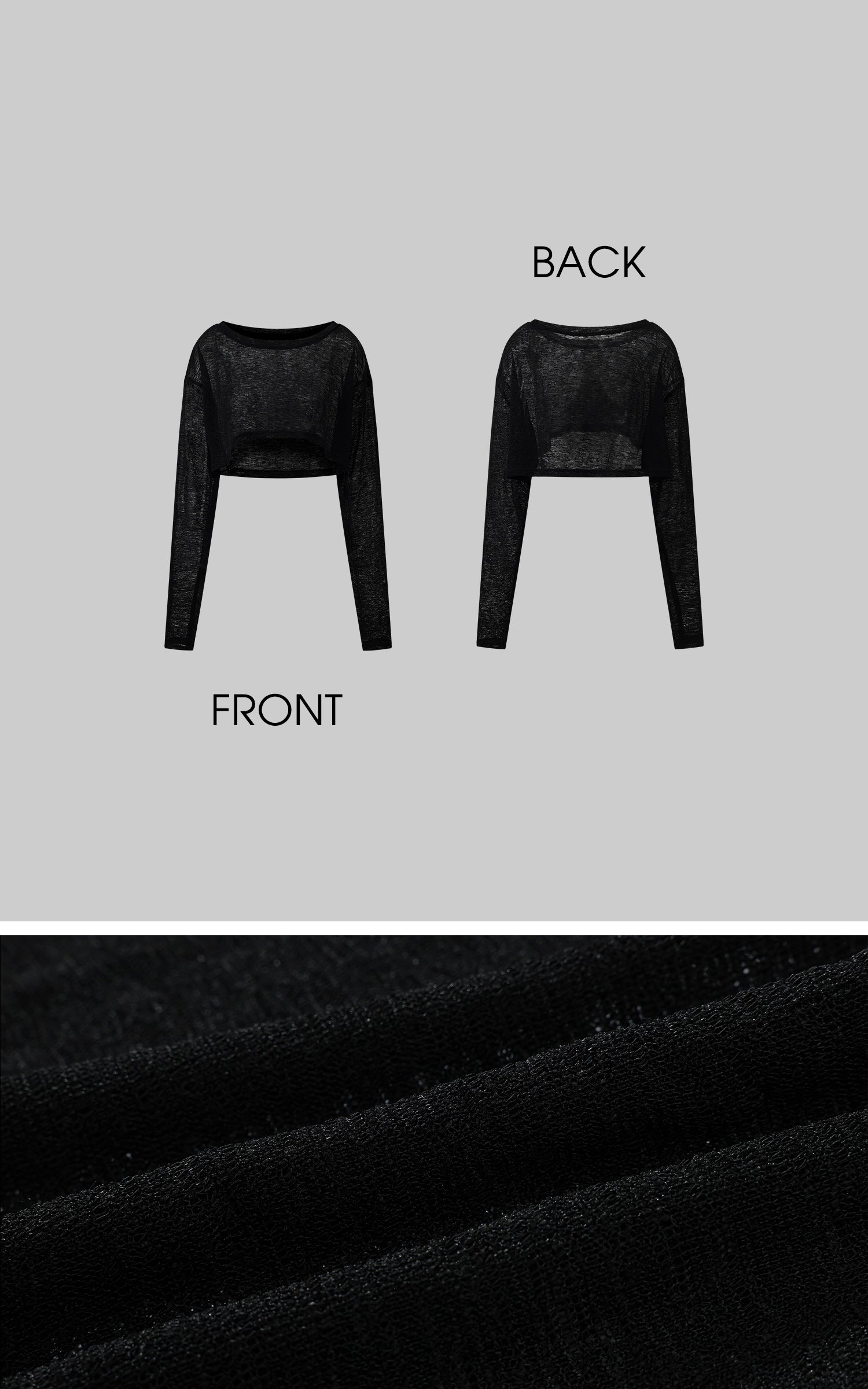 Rase le sol Sheer Knit Long-Sleeve Top - PINKPARKS