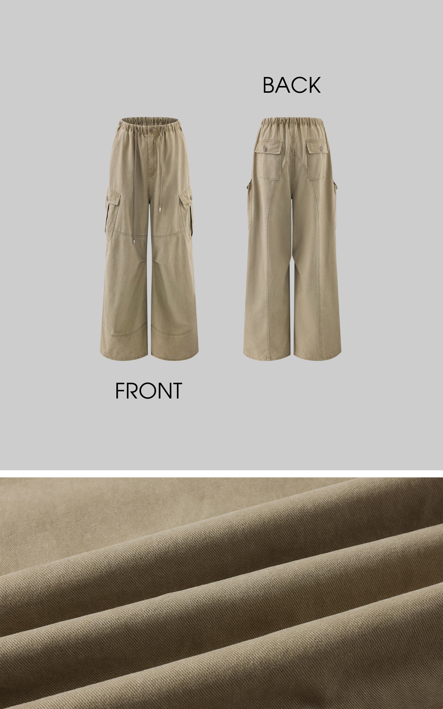WARDEN EDGE Washed Utility Wide-Leg Cargo Pants